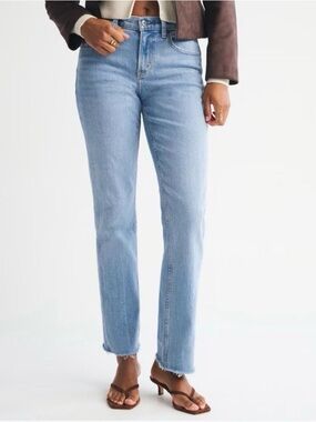 Abercrombie & Fitch 90s Light Blue Mid Rise Straight Curve Love Jeans Women’s 27